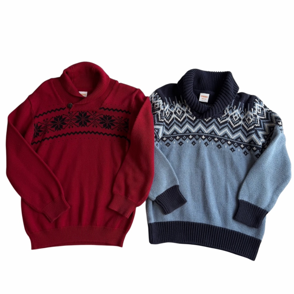 Gymboree Boys Red and Blue Patterned Sweater Bundle